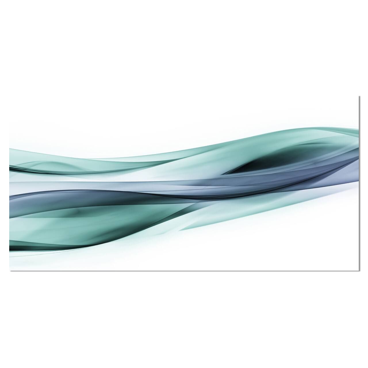 Designart - Fractal Lines Grey Blue - Abstract Canvas art print